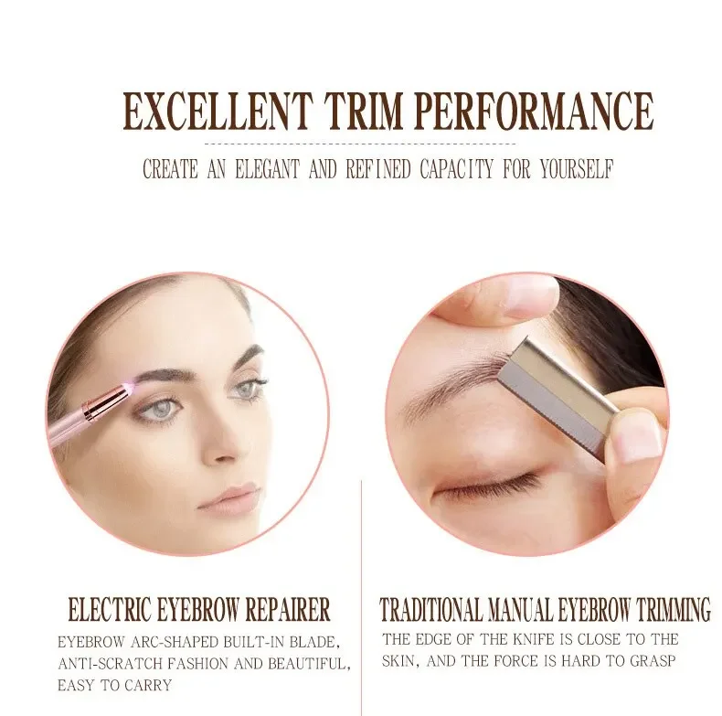 Smart Electric Eyebrow Trimmer Pen Implement Man Woman Clean Ladies' Shaver Automatic Razor Epilator Beauty Hair Removal Trimmer