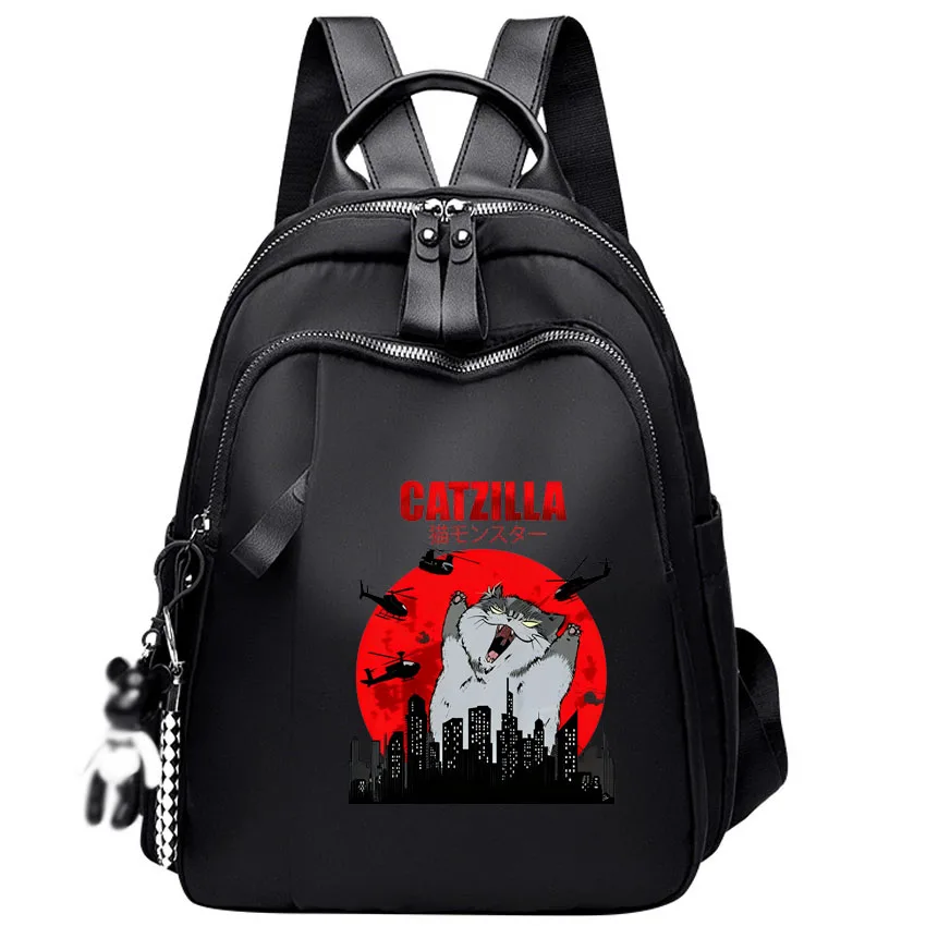 

Женский рюкзак с забавным японским принтом кошки для любителей кошек, модный корейский стиль, двойная сумка через плечо