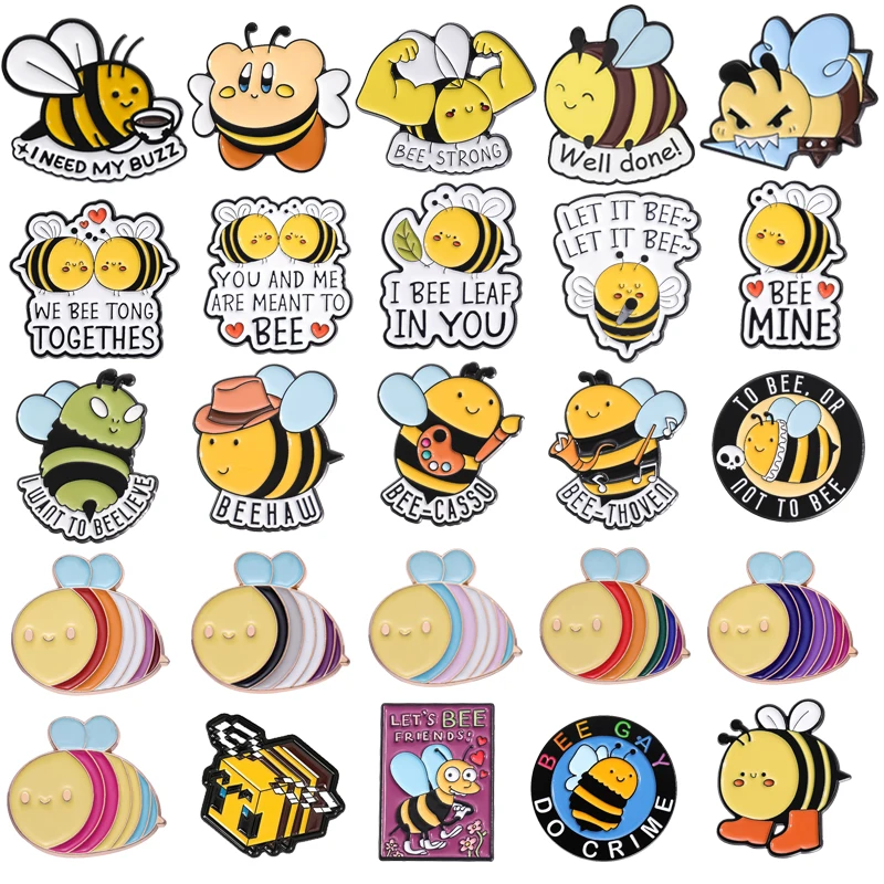 Cartoon Bee Enamel …