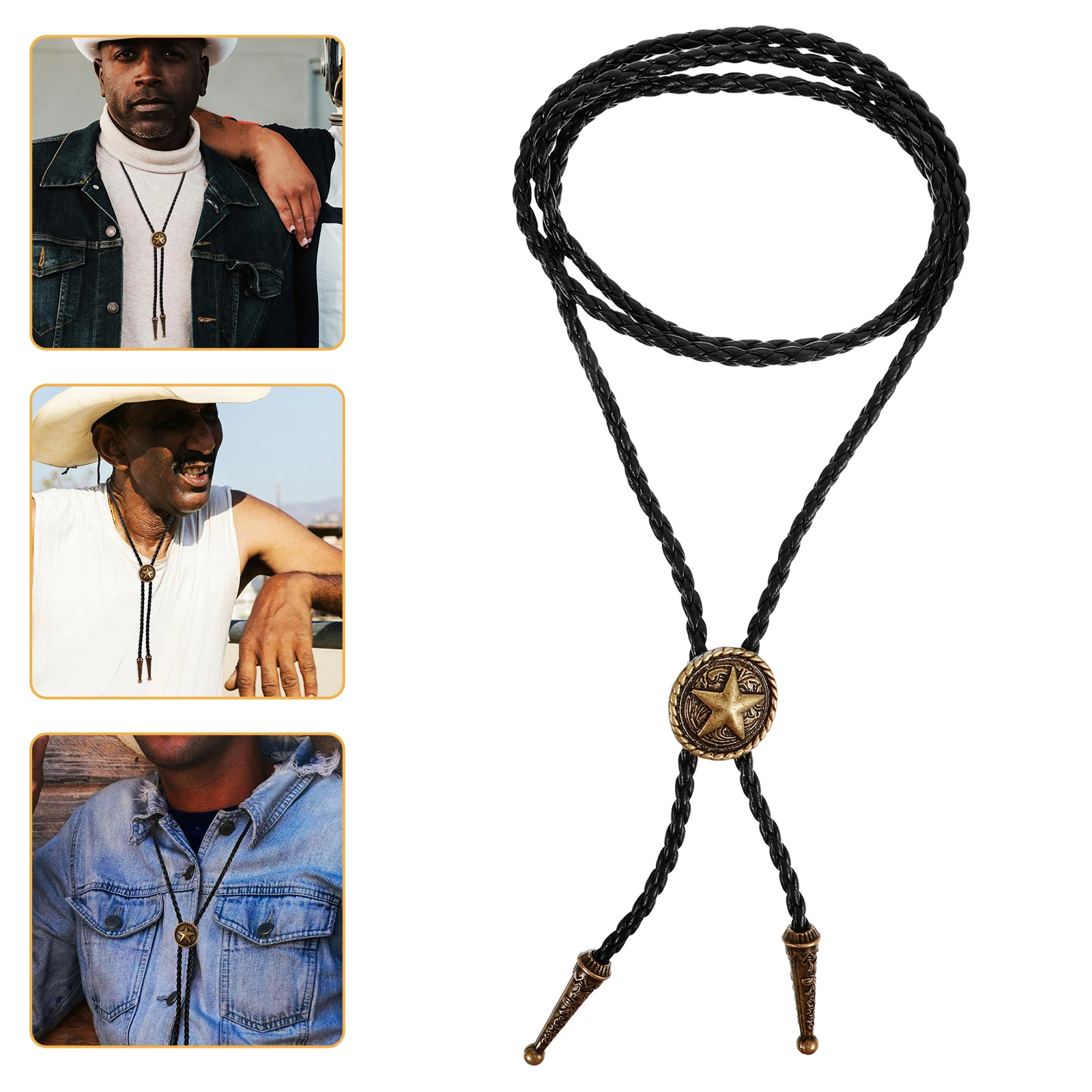 

Vintage Bolo Tie Adjustable Western Necklace Rope Decorative Eagle Pendant Cool Stylish Mens Accessories
