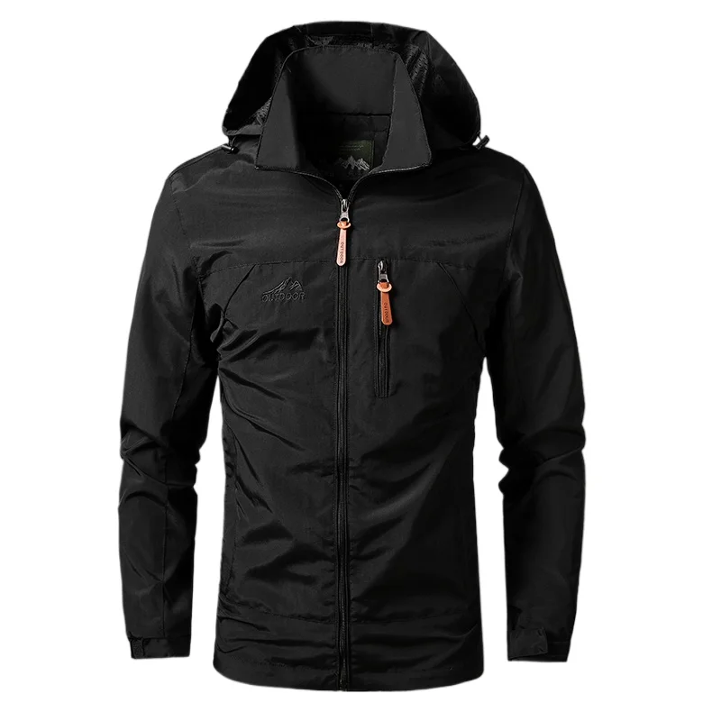 Angeln wasserdichte Jacke Herren Herbst lässig Mode lose abnehmbare Kappe Wind jacke Feld Camping Armee grün Pilot Arbeits mantel