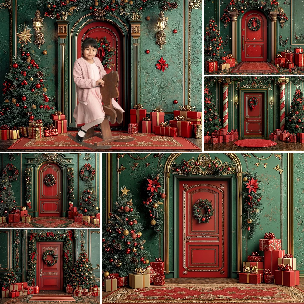 Christmas Photography Background Xmas Room Garland Holiday Decoration Girl Holiday Portrait Photo Backdrops Studio Props