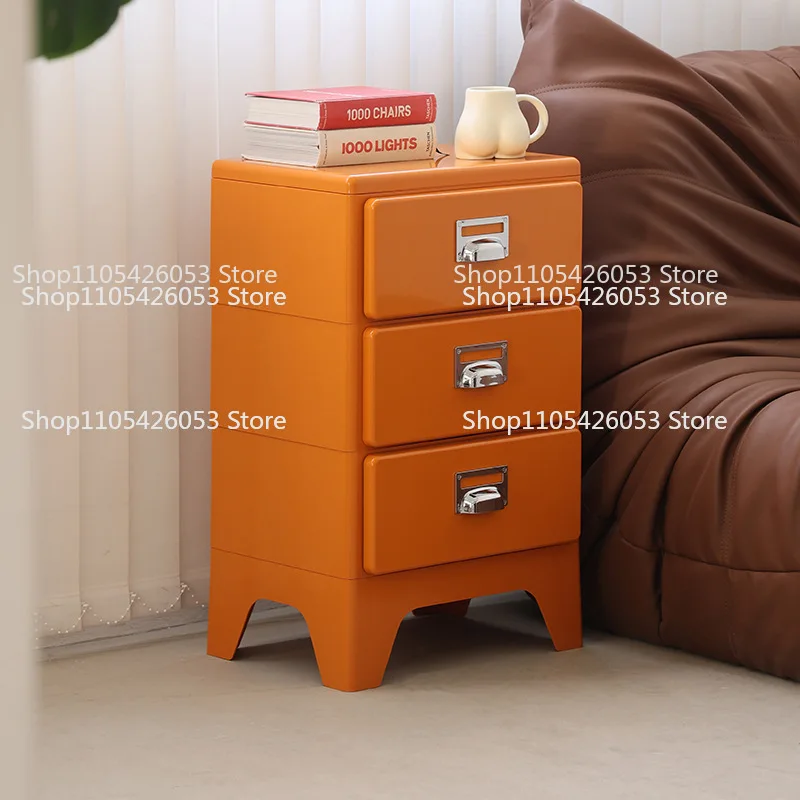

Японский ретро-шкаф с тремя ящиками, креативный пластиковый приставной шкафчик для дивана, дизайнерский шкаф для хранения документов и мелочей.