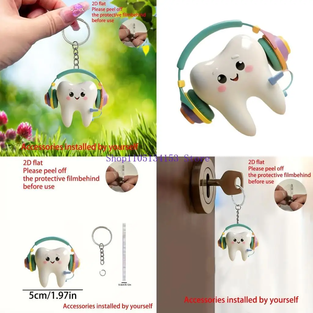 

HG89 30 см. Регулируемый зубной автомобиль очарование Акриловая ключ -шейн подвесной подвесной аксессуар идеально подходит для и