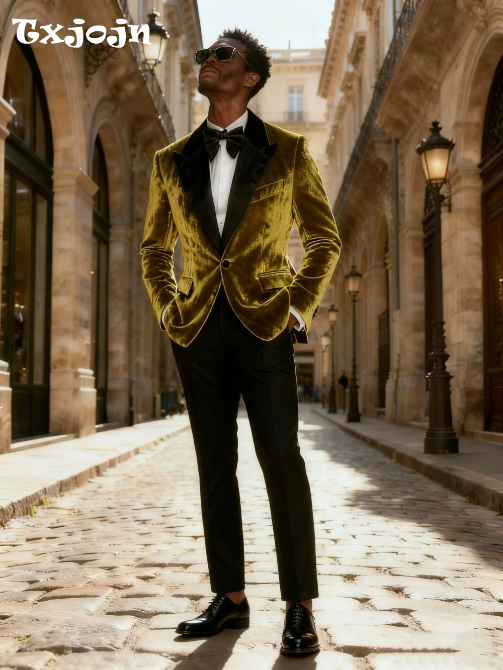 

Stylish Velvet Men's Suit Set For Wedding Christmas Business 2026 2PCS Modern New Year Suit Customized Trajes Para Hombre