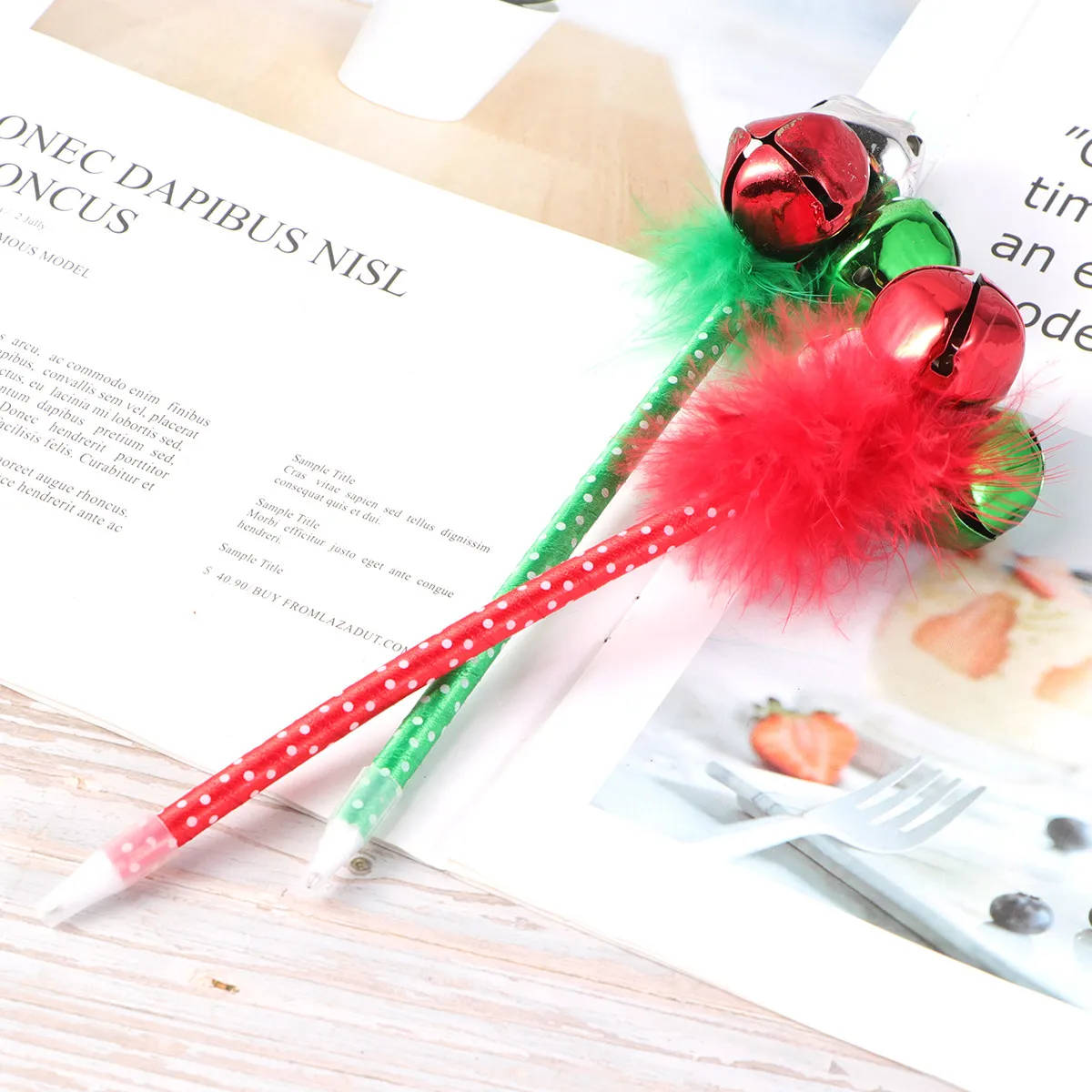 

6Pcs Adorable Jingle Bell Christmas Ballpoint Pens Creative Writing Pens for Students Holiday Party Favors Gift