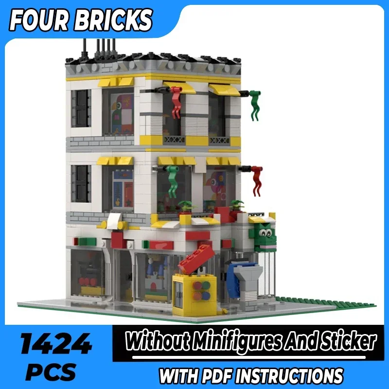 

Street View Model Moc Building Bricks Building Block Store Corner Technology Modular Blocks Gift Christmas Toy DIY Sets Assembly