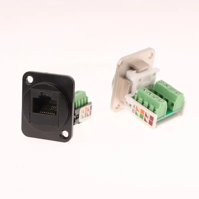 B*1PC Shielded Solder-free Network Cable Extender Cat Network Cable Scoket Installation Module  5 Panel Connector CAT5E RJ45