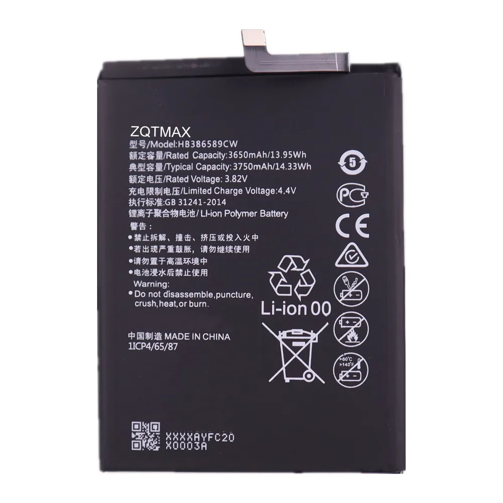 3750mAh HB386589ECW Battery For Huawei P10 Plus Nova 3 4 5T Honor 8X 20 Play 9X Lite View 10 V10 Mate 20 Lite Phone Battery