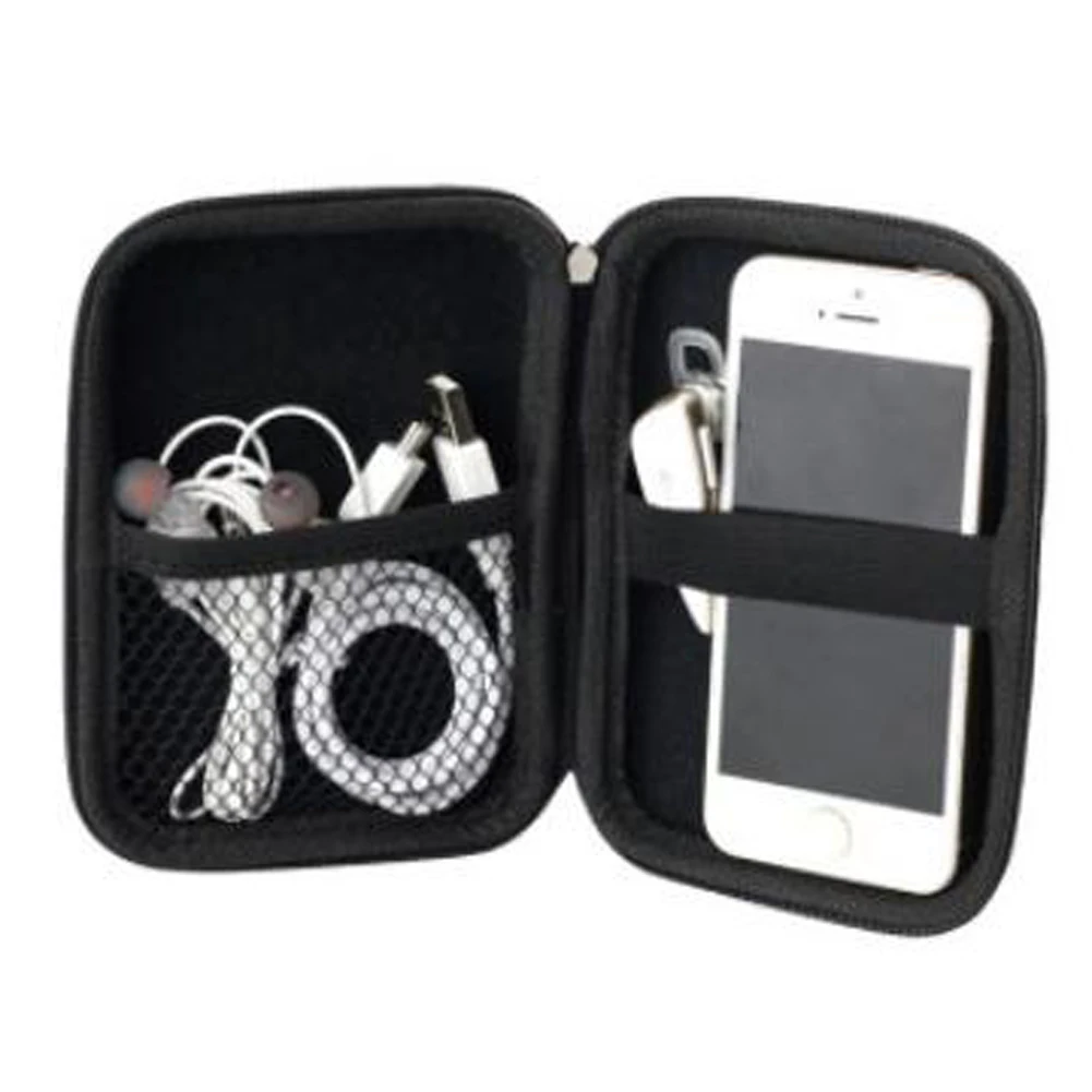 

EVA Hard Carrying Case Earphone Storage Bags Waterproof Tech Gadgets Portable Case with Mesh Pocket for Earphone/Charging Cable
