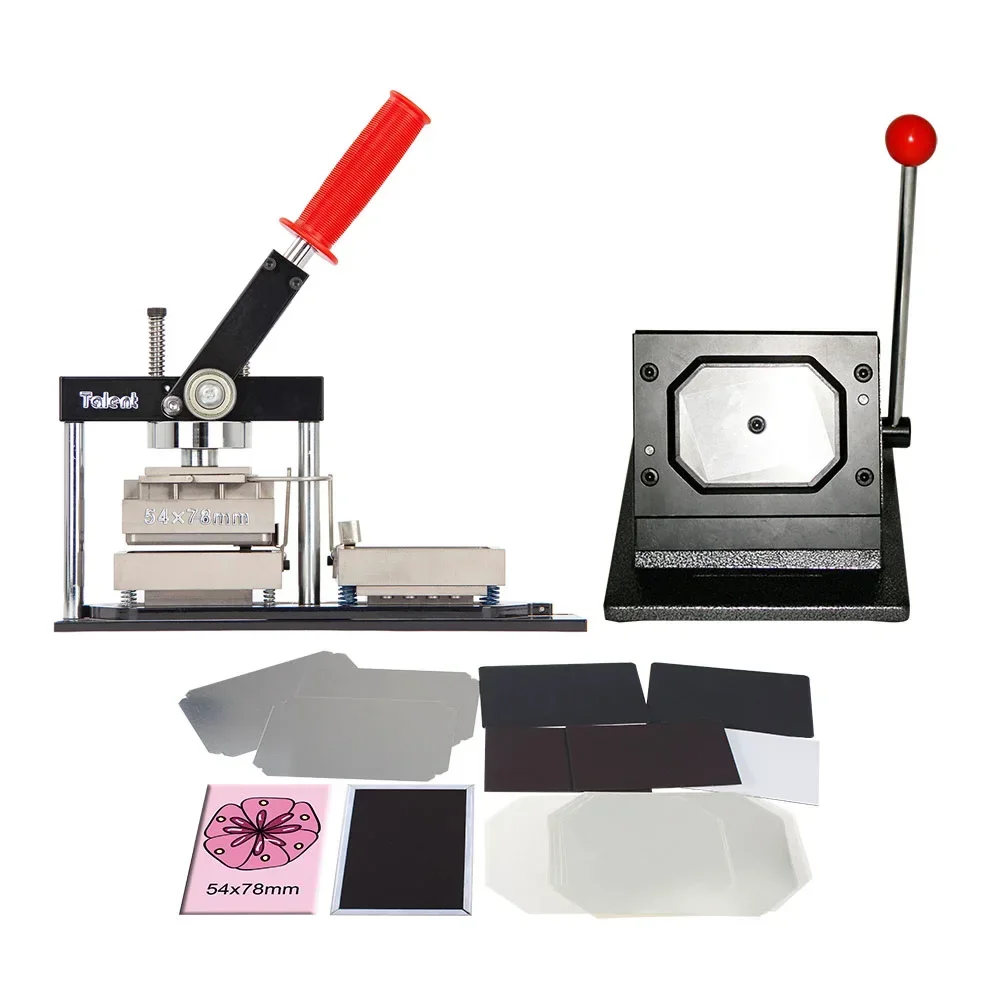 HOT SALE Rectangle 54x78mm Button Maker Kit Badge Maker Machine  + Paper Cutter + 500pcs Magnet Button Supplier