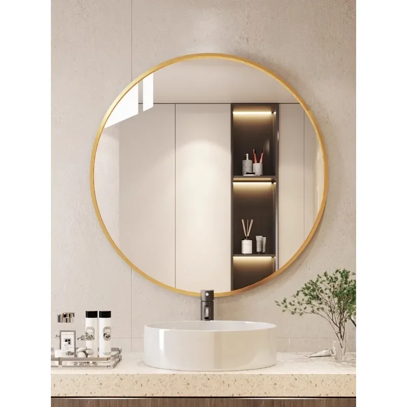 Circular bathroom  bathroom restroom washbasin  non perforated makeupexplosion-proof customized basin mirror