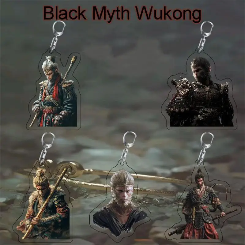 Black Myth Wuko Keychain Acrylic Key Buckle Game Peripherals Ornaments Car Key Ring Bag Pendant Kids Holiday Gift Wholesale