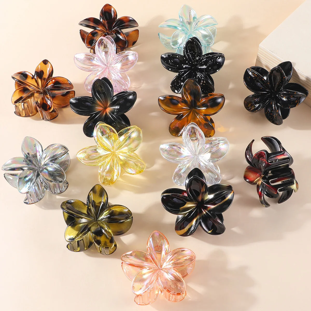 2/4PCS แฟชั่นผู้หญิงคลิปผมดอกไม้วันหยุดโบฮีเมียไข่ดอกไม้ผมคลิป Barrettes หญิงขนาดใหญ่ Hairpins อุปกรณ์เสริมผม