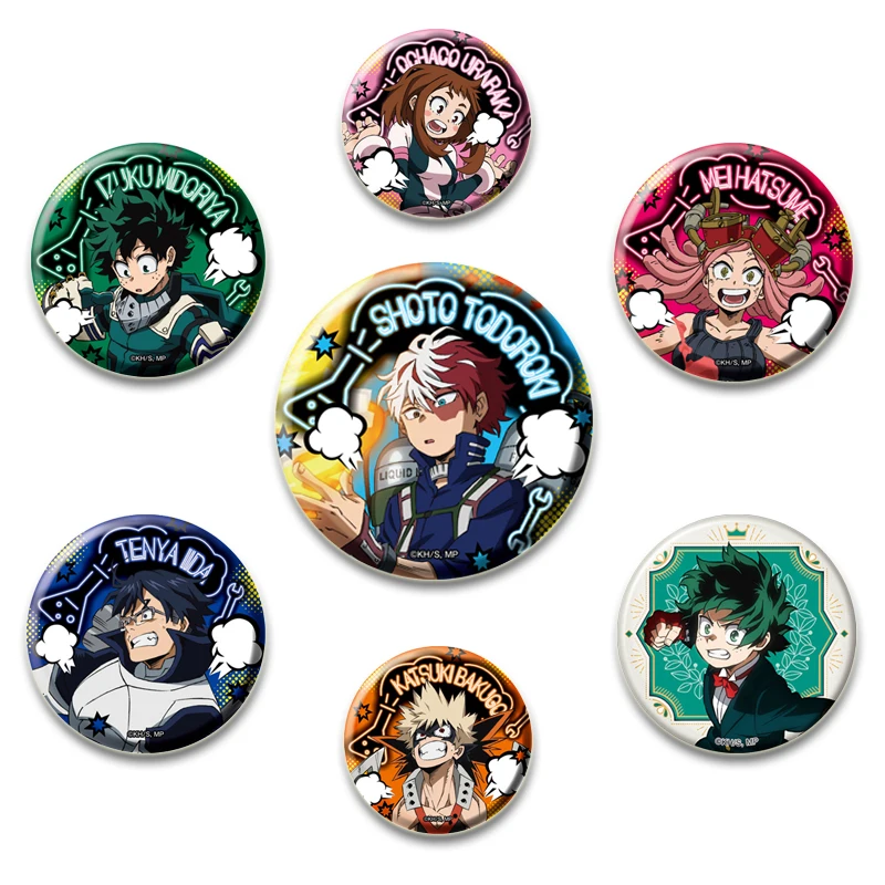 32/44/58mm accessori moda Anime My Hero Academia spilla spilla smaltata distintivo Cosplay cartone animato per regali decorazione zaino