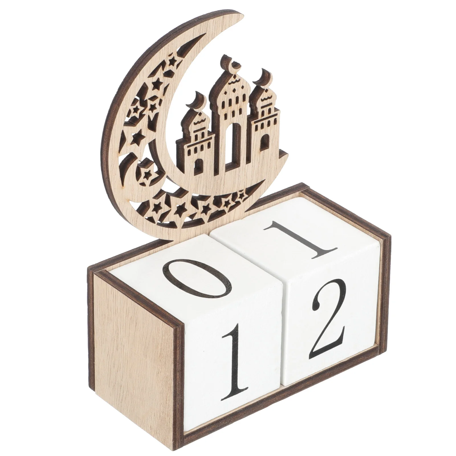 Calendario Eid, adornos de madera de Ramadán para manualidades, decoraciones de escritorio de oficina, cuenta atrás del Festival de Ramadans Mubarak