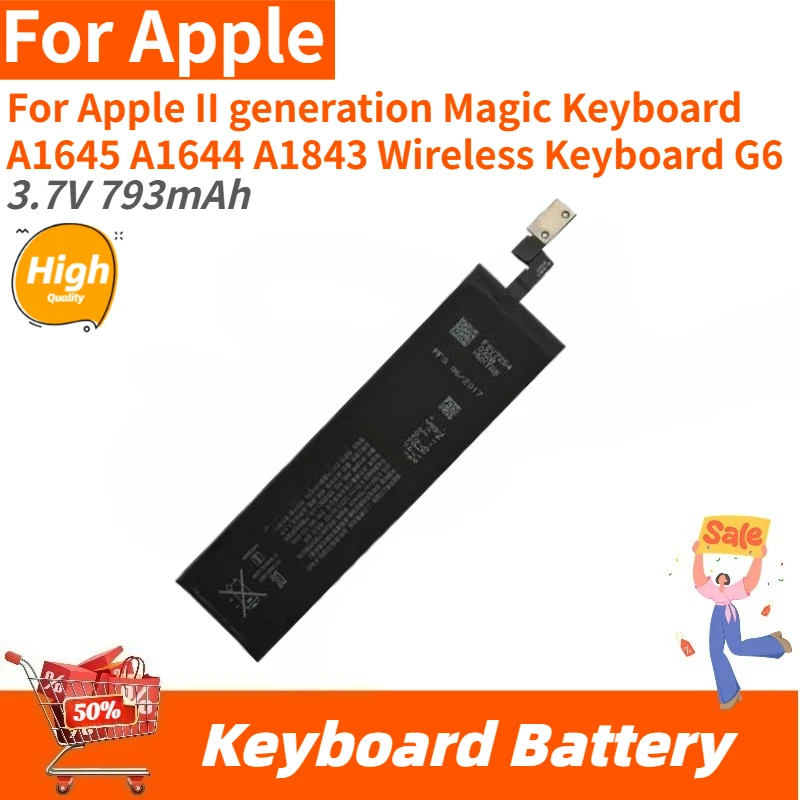 

High Quality Keyboard Battery 3.7V 793mAh For Apple II gen Magic Keyboard A1645 A1644 A1843 Wireless Keyboard G6 Brand New