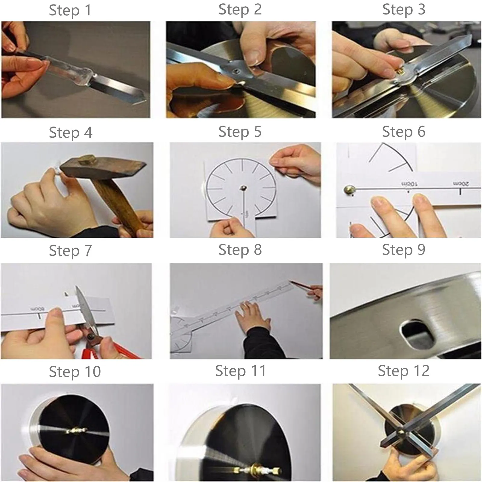 DIY 3D Wall Hanging Silent Clock Modern Design High Grade Material Easy Installation Home Office Decor Big Wall Clock