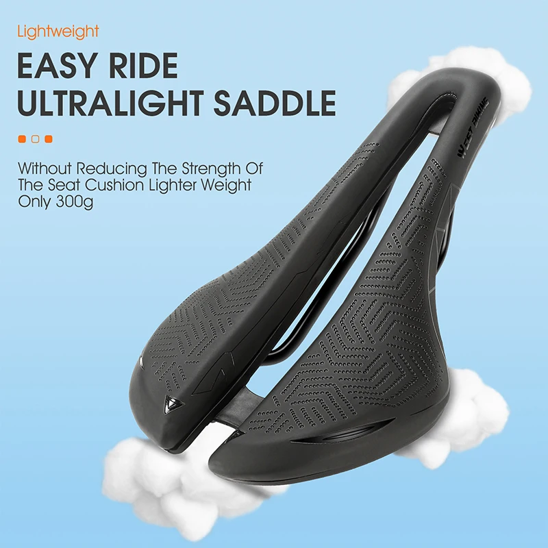 WEST BIKING Hollow Breathable Bike Saddle MTB Road Racing Bicycle Seat Soft Men Cushion PU Waterproof Saddle Cycling Accessories