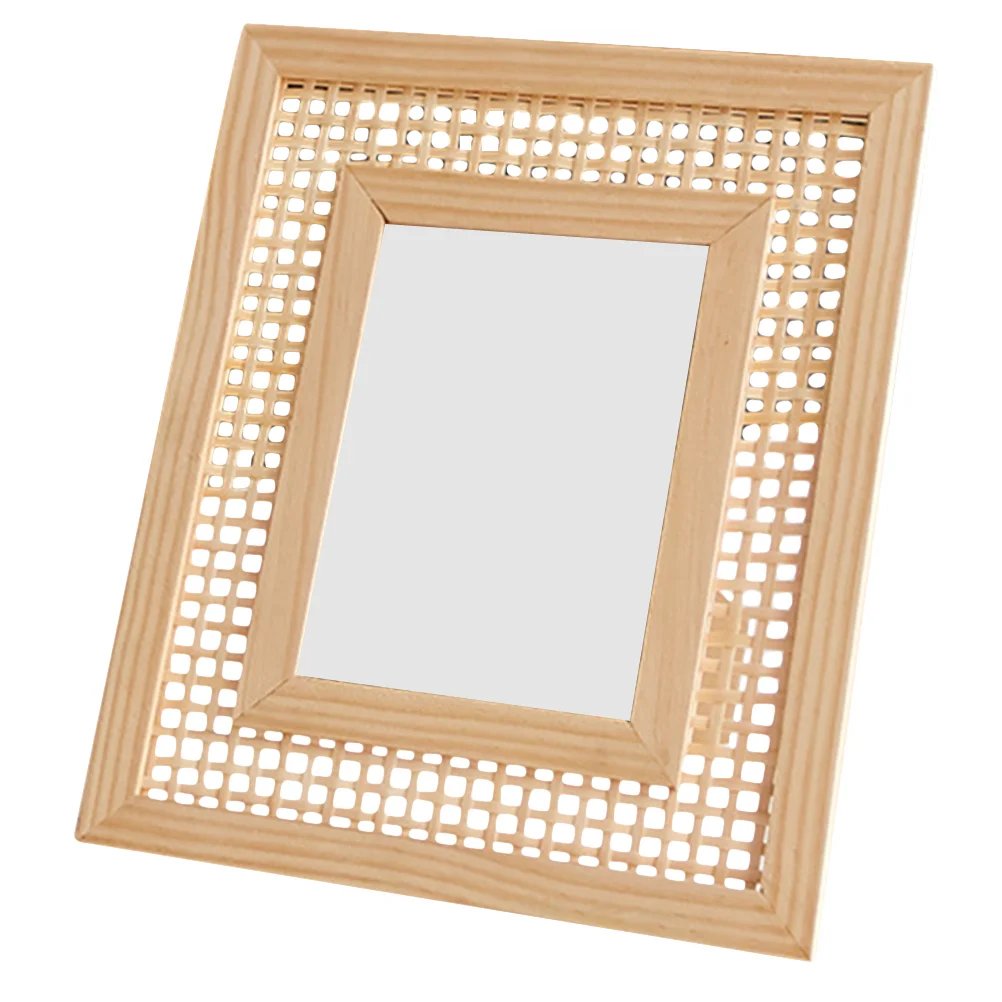 

Frame Woven Picture Bohemian Decor Pretty Frames Solid Wood for Desk Ornament Photo