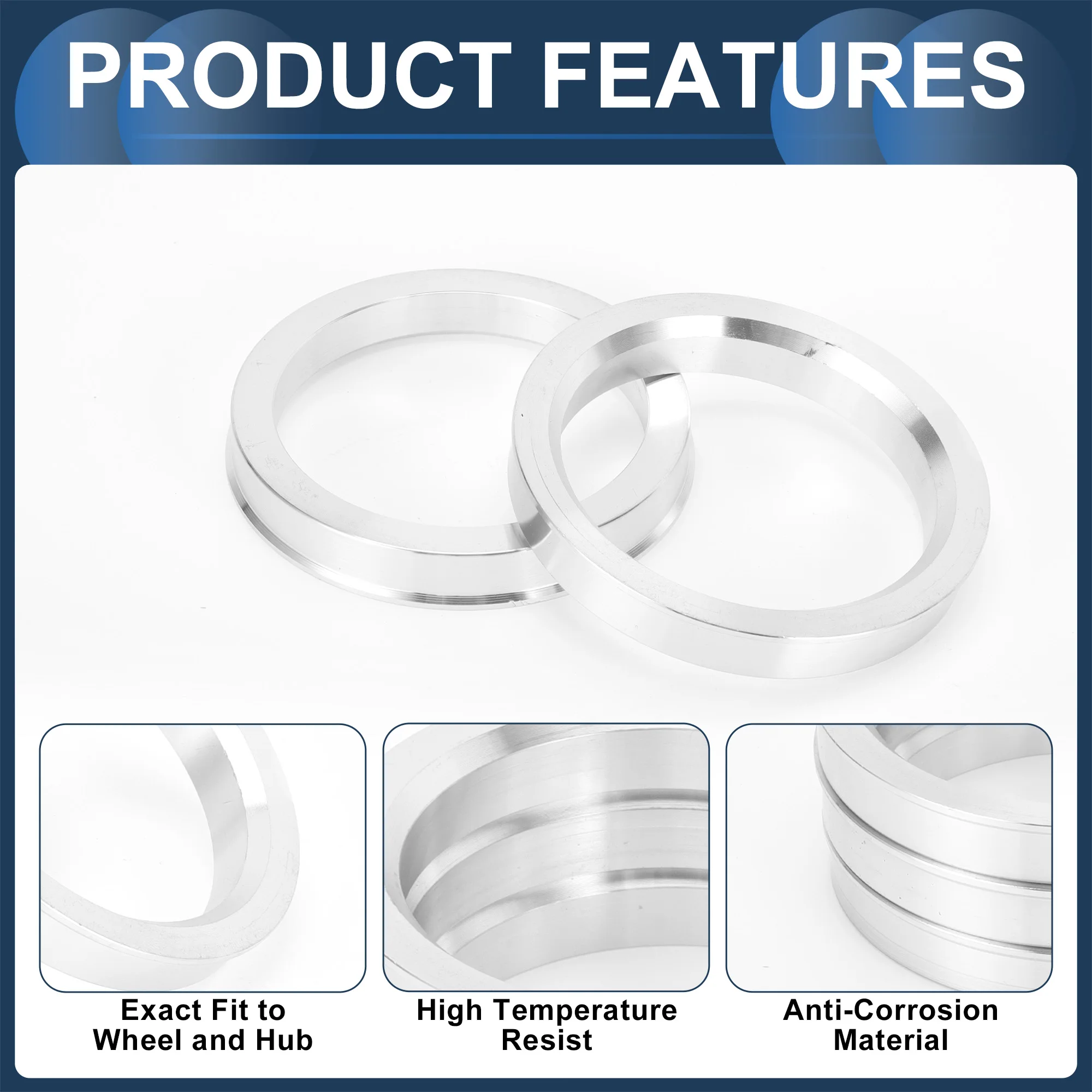 UXCELL Car Wheel Hub Centric Rings OD 69.1mm 69.6mm to ID 54.1/58.6/59.6/63.6/67.1mm Wheels Center Shaft Shock Hubrings