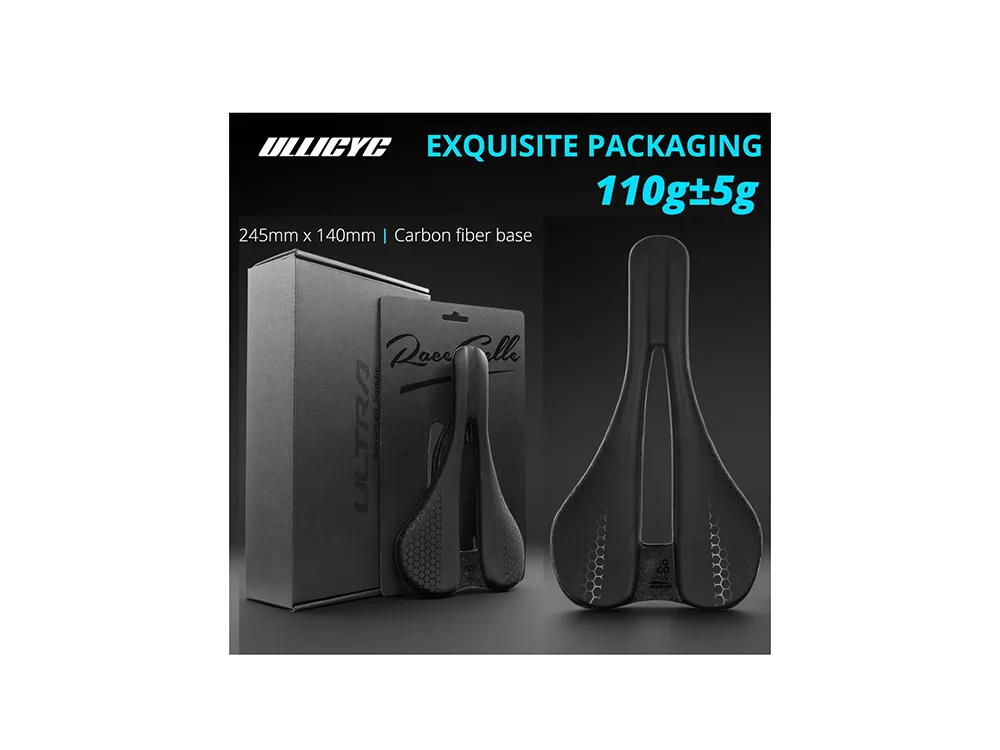 The latest ULLICYC ultra-light 110g all-carbon fiber open saddle, high-performance SuperFlow MTB road race bike saddle