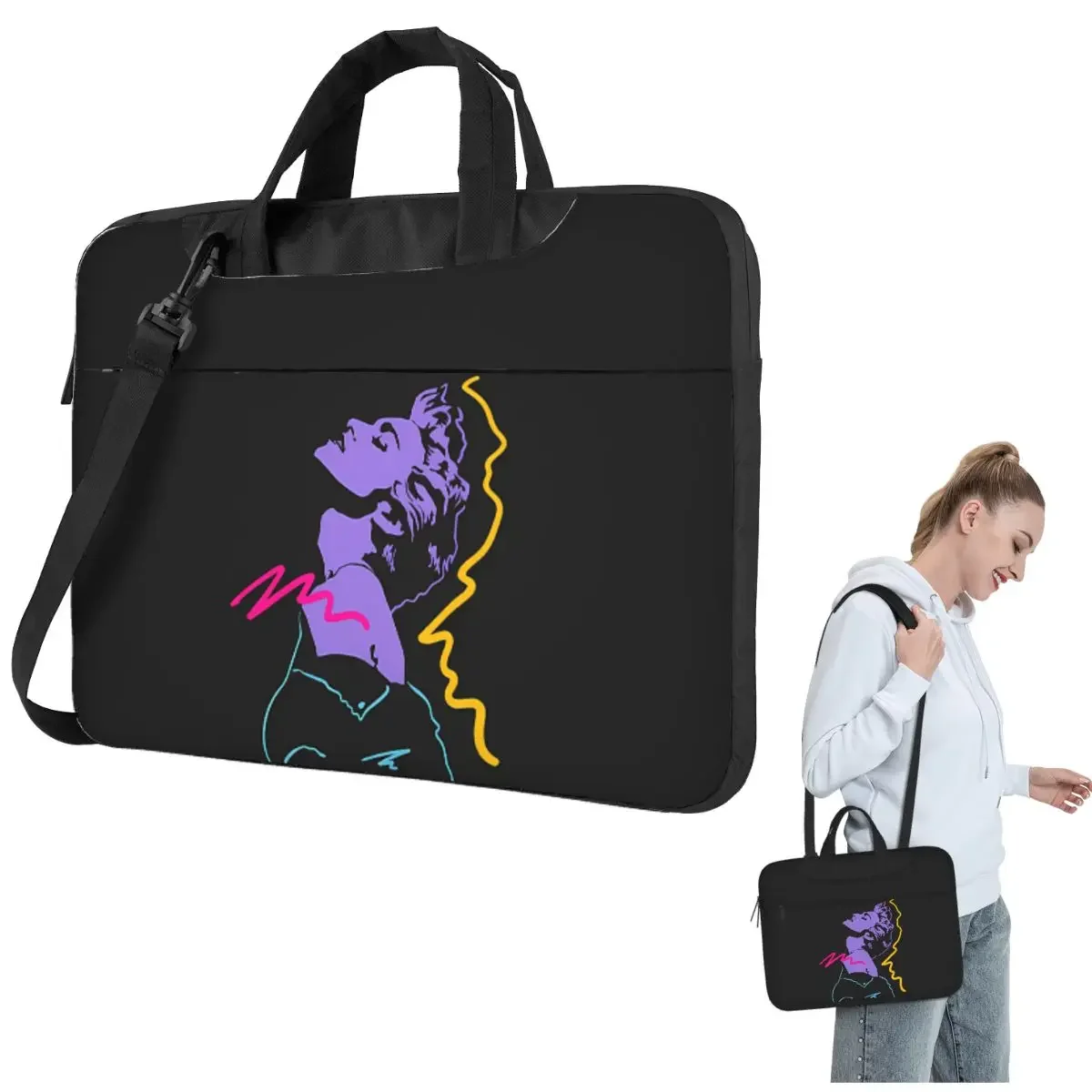 Madonna 80s Retro Style Crossbody Laptop Bag Case Computer Bag Resistant Protective Notebook Pouch for Lenovo