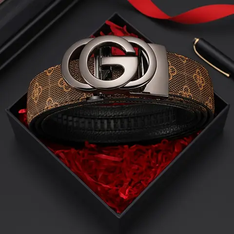 Cinto juvenil marca cinto masculino de alta qualidade cinto de luxo masculino fivela de metal fivela automática