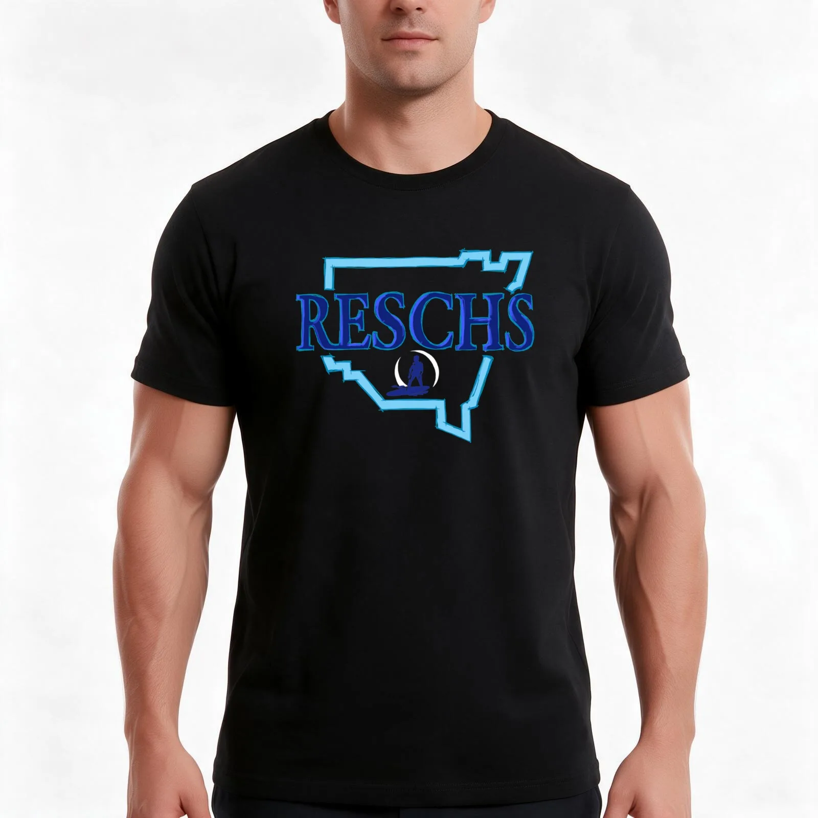 Reschs NSW surfer T-Shirt, Summer Casual Cotton Tee, Oversized Streetwear Tops, Vintage Graphic Print, Loose Fit Short Sleeve