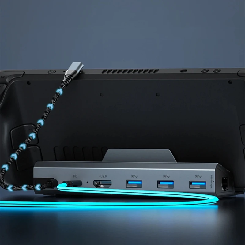 

Shunt HUB Extension Type C USB3.0 Docking Station -Compatible USB Game Holder Base for Game Console-ELEC