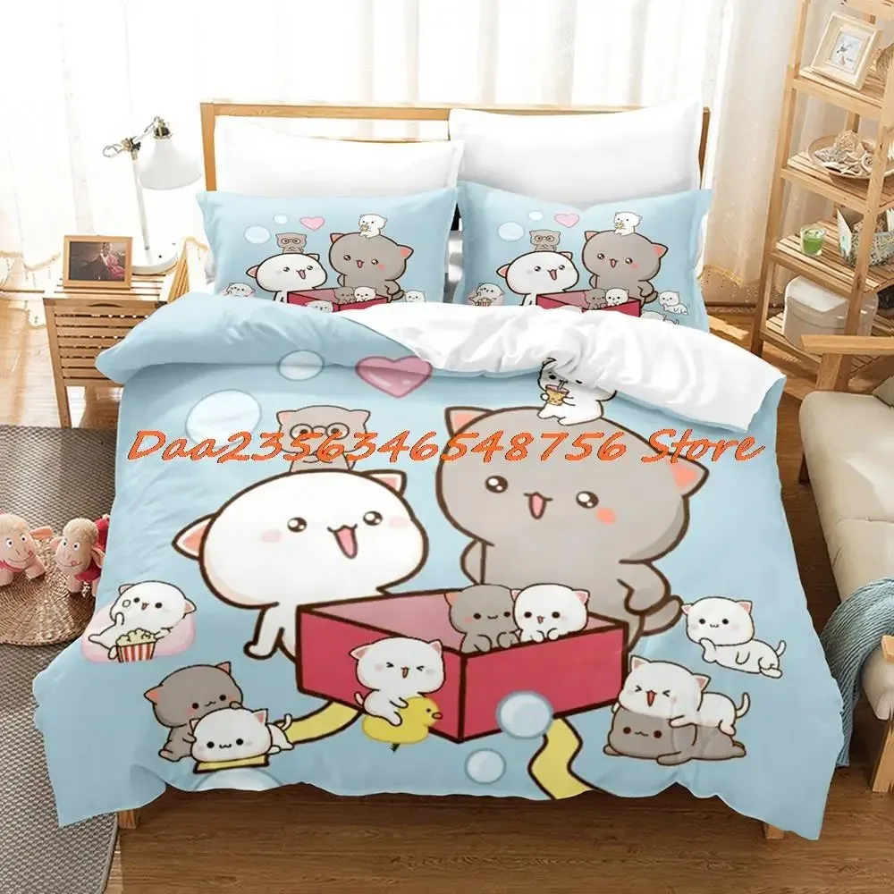 

Peach And Goma Bedding Set Single Twin Full Queen King Size Bed Set Aldult Kid Bedroom Duvetcover Sets 3D Anime Bed Sheet Set