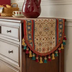 Vintage Table Runner Tassel Decoration Luxury Home Table Cloth TV Cabinet Doilies Tea Tablecloth Table Decoration Accessories