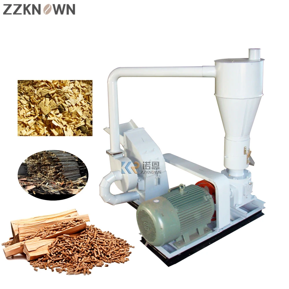 15KW Electric Straw Rice Husk Grain Wood Pellet Machines Automatic Animal Chicken Feed Crushers Machines