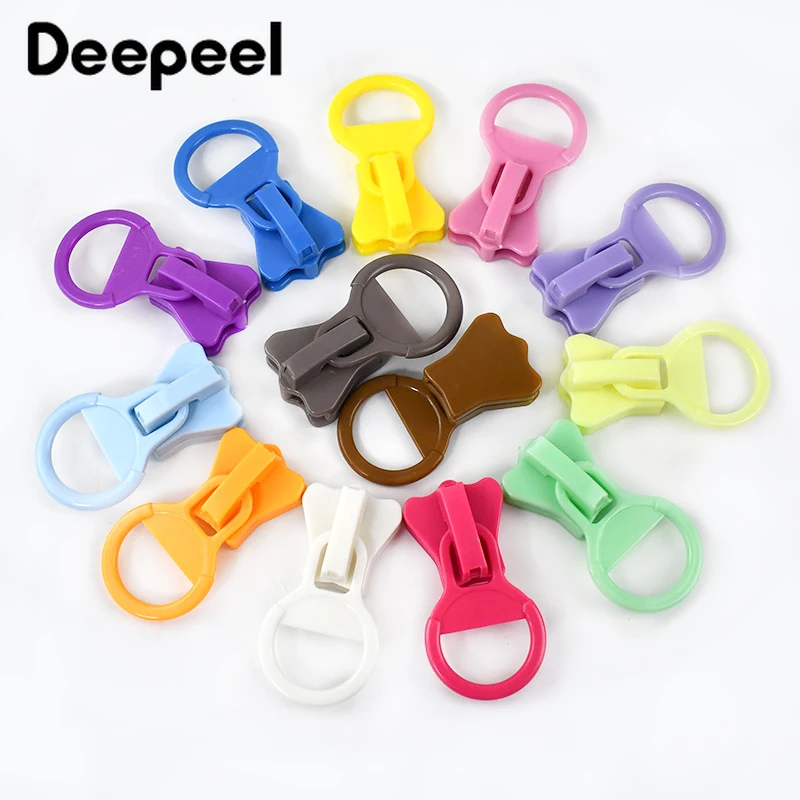2/5/10Pcs Deepeel 20# Large Zipper Pull for Resin Zippers Tent Pencil Case Zip Slider Bag Zips Head Repair Kit DIY Accessories