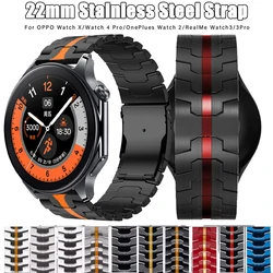22mm Stainless Steel Strap For OPPO Watch X X2 OPPO Watch 4 Pro Metal Band For OnePlus Watch 2 Realme Watch S 2 3 Pro Bracelet