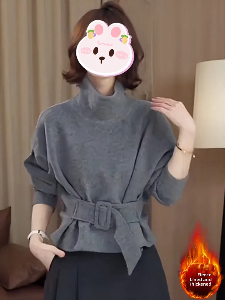 Felpa con Cappuccio da Donna Thiened Fce, Vita con Cordoncino, Collo Alto, Casual, Maniche Lunghe, Nuovo Arrivo Invernale