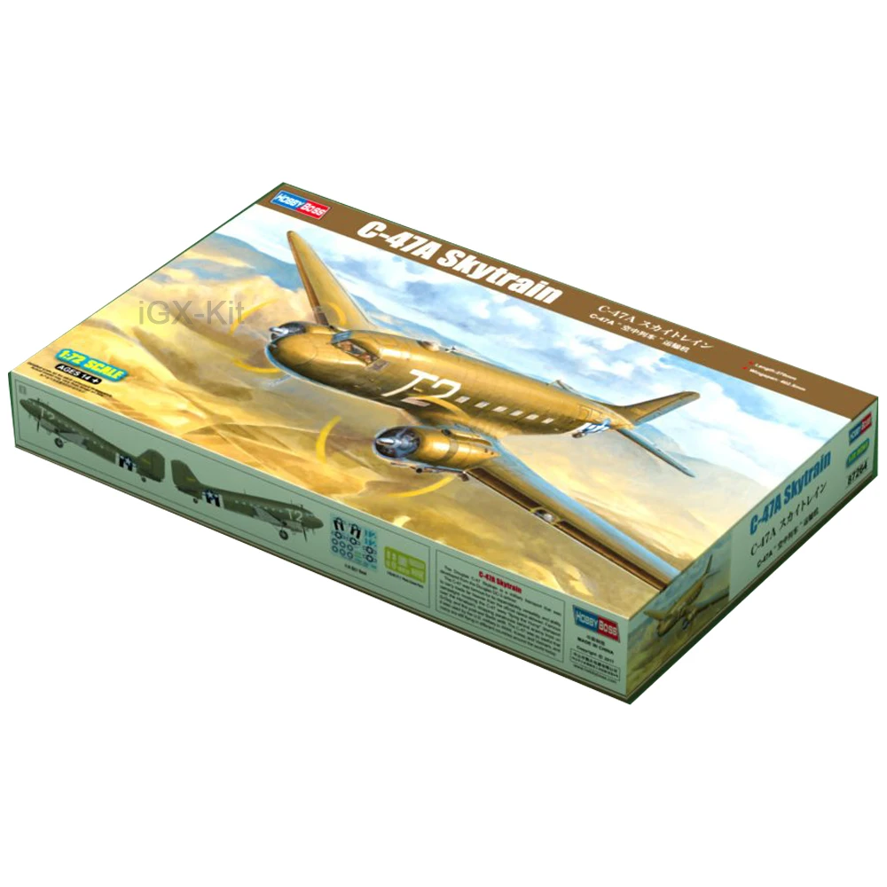 HobbyBoss 87264 1/72 مقياس الولايات المتحدة C47A C-47A Skytrain النقل طائرة طائرة هواية الحرفية لعبة البلاستيك نموذج بناء عدة