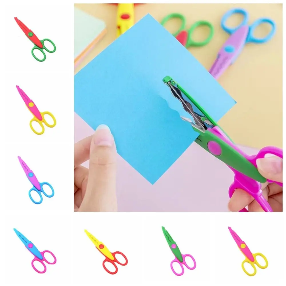 Wavy Pattern Minimalistic Lace Scissors Small Round Head Stainless Steel Stationery Scissors Multifunctional 6 Styles