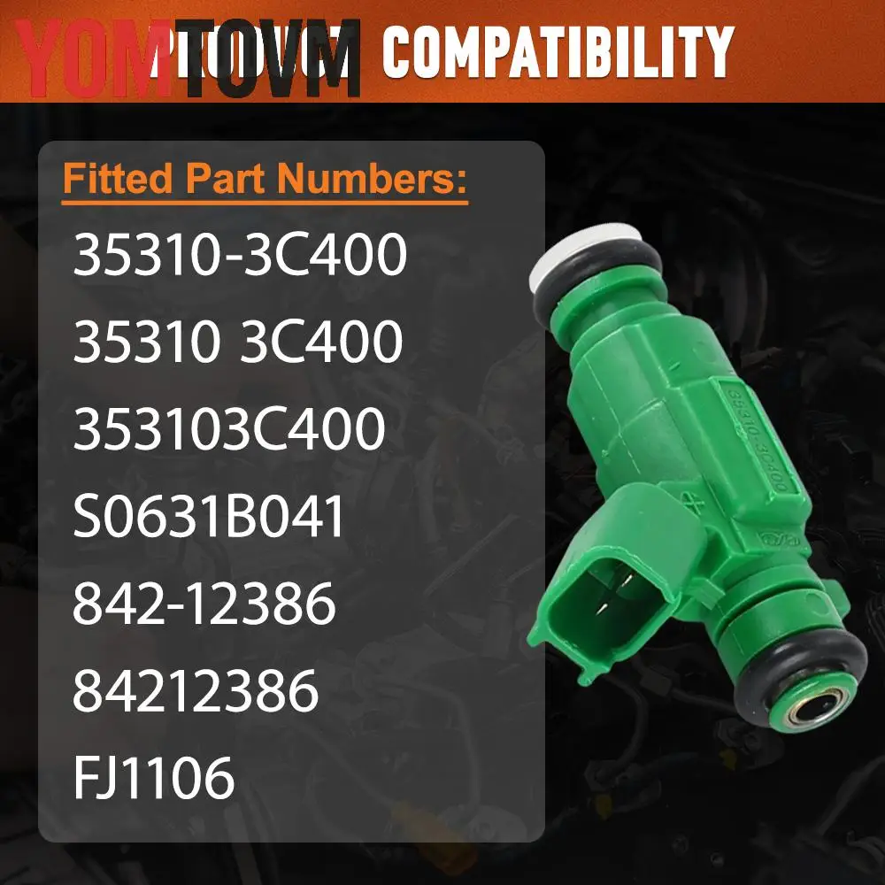 6Pcs Fuel Injectors 35310‑3C400 84212386 For Hyundai Santa Fe 3.5L 2010‑2012, Kia Sedona 3.5L 2011‑2012 2014
