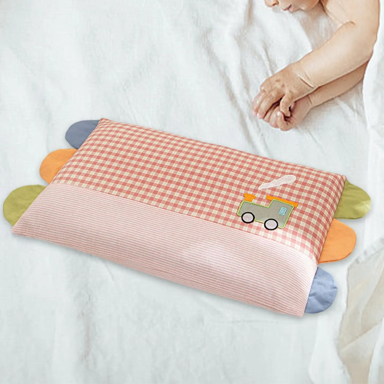 وسادة رأس الطفل خفيفة الوزن بسحاب لوازم كرتونية سهلة التنظيف، وسادة مريحة ولطيفة ومريحة لحديثي الولادة