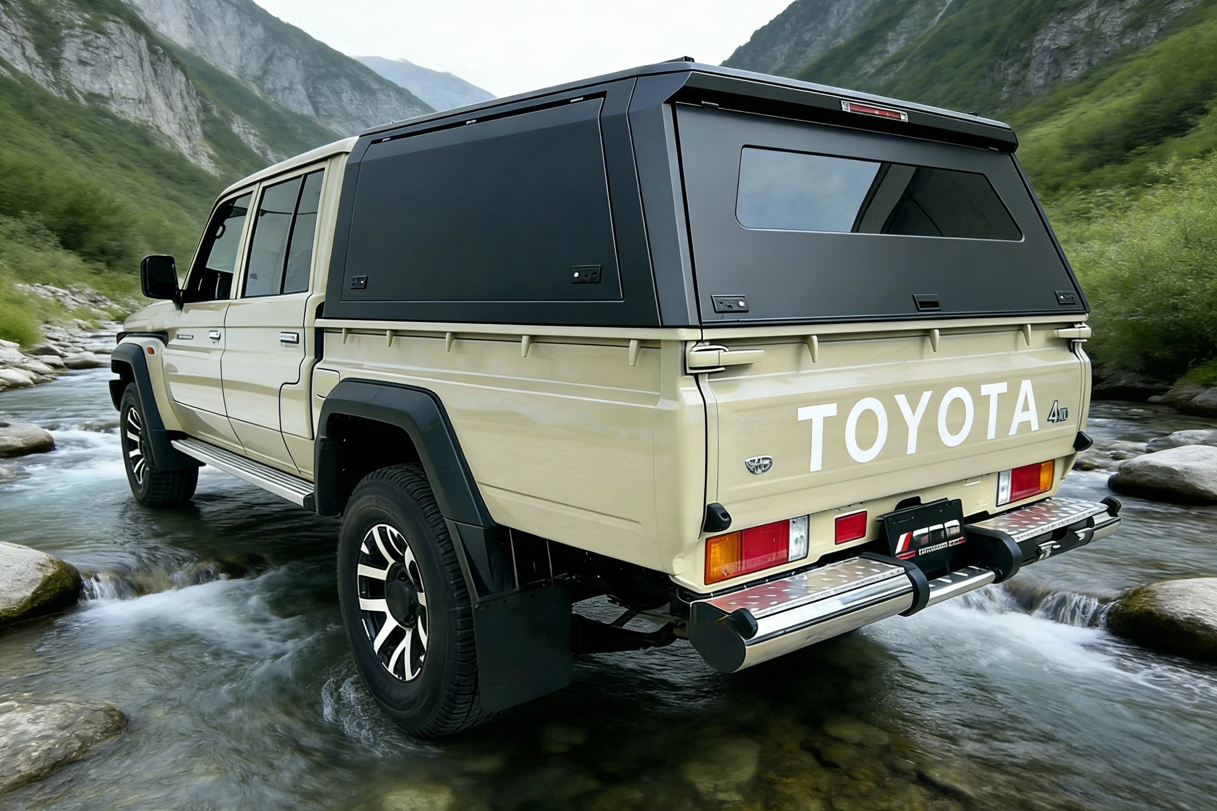 FOR TOYOTA for REVO 15-23 4X4 Double Cab Aluminum Alloy Armored Protective Panel with Locking & Waterproof Tailbox Cover