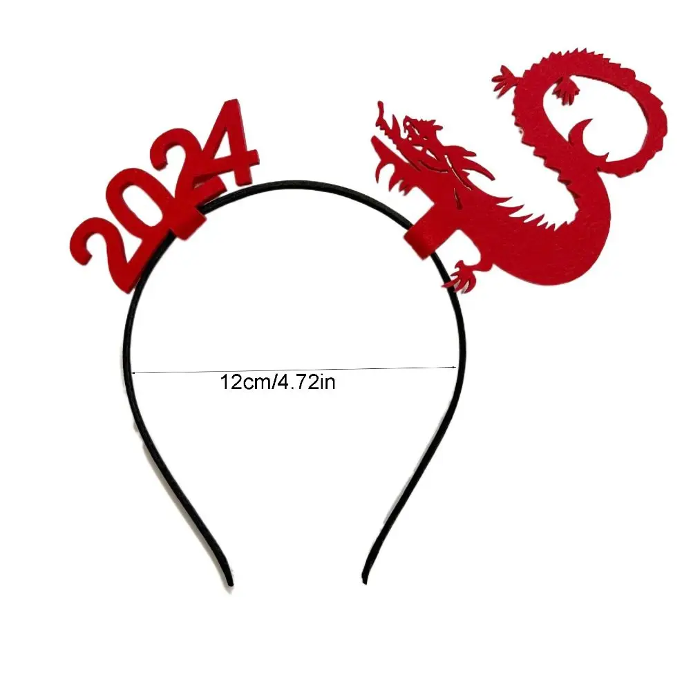 Cartoon 2024 Gelukkig Nieuwjaar Hoofdband Mascotte Draak Chinese Stijl Dragon Hoofdband Nieuwjaar Mascotte Nieuwjaar Hoofddeksels