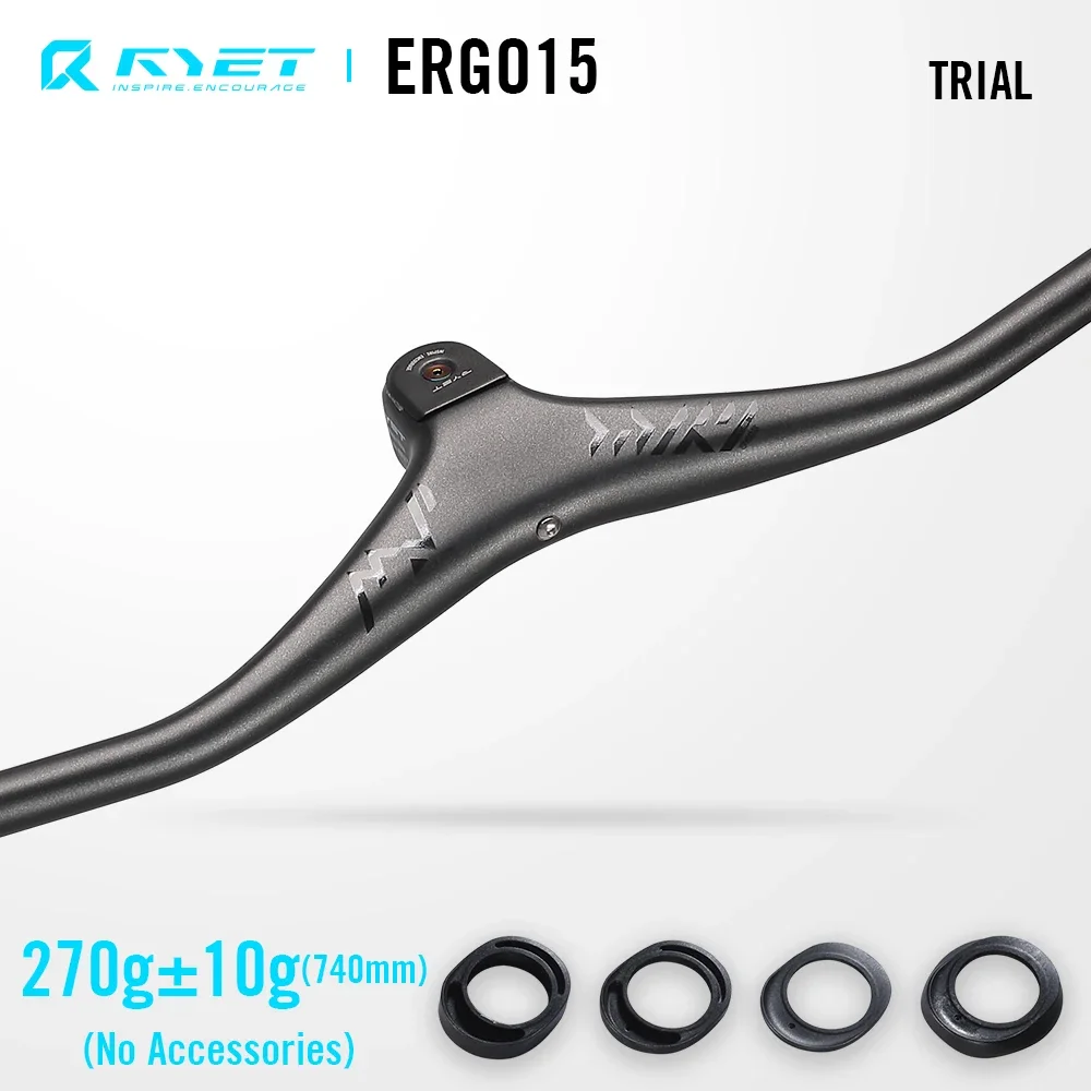

2024 RYET Carbon Integrated MTB Handlebar T1000 Rise 740mm -5 Degrees UD Matte Bicycle XC Flat Bar Stem For Mountain Bikes
