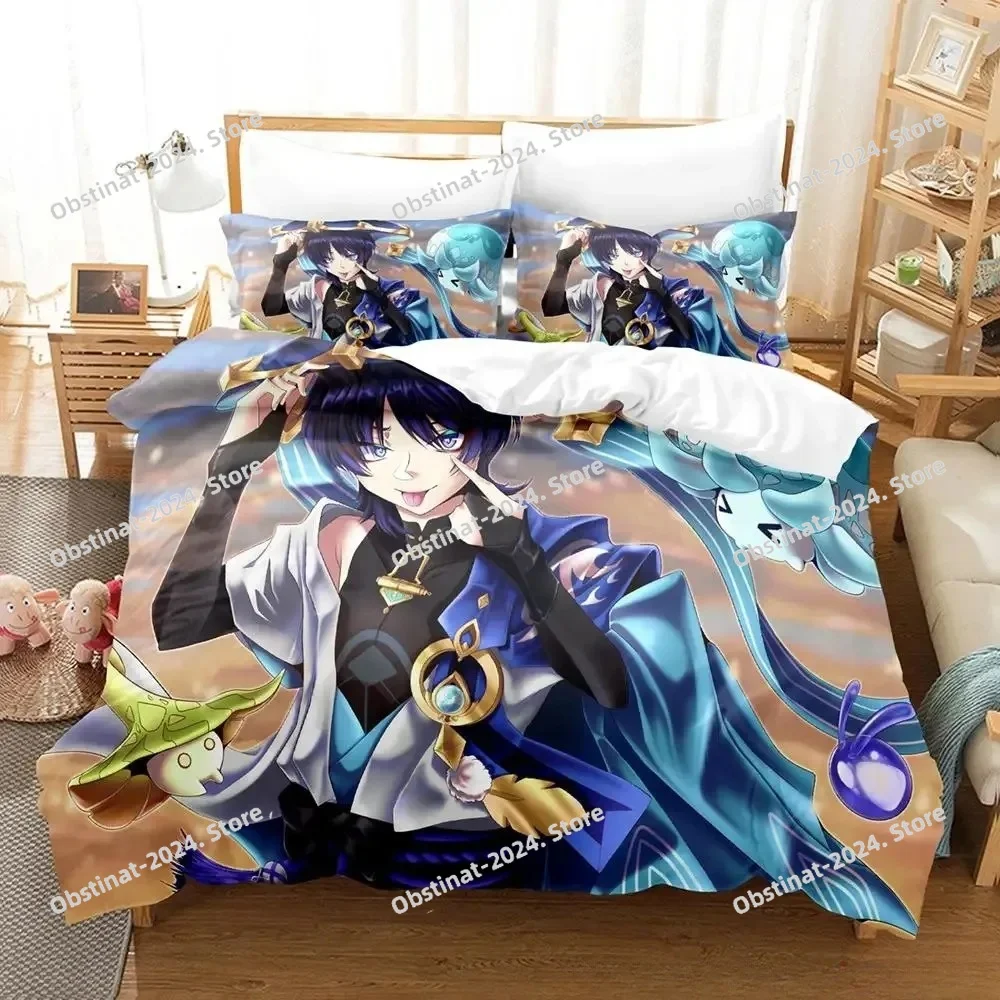 

Hot Sale Game Genshin Impact Scaramouche Bedding Set Cartoon Anime three-piece set Adult Kid Bedroom Duvetcover Sets 3D Kawaii