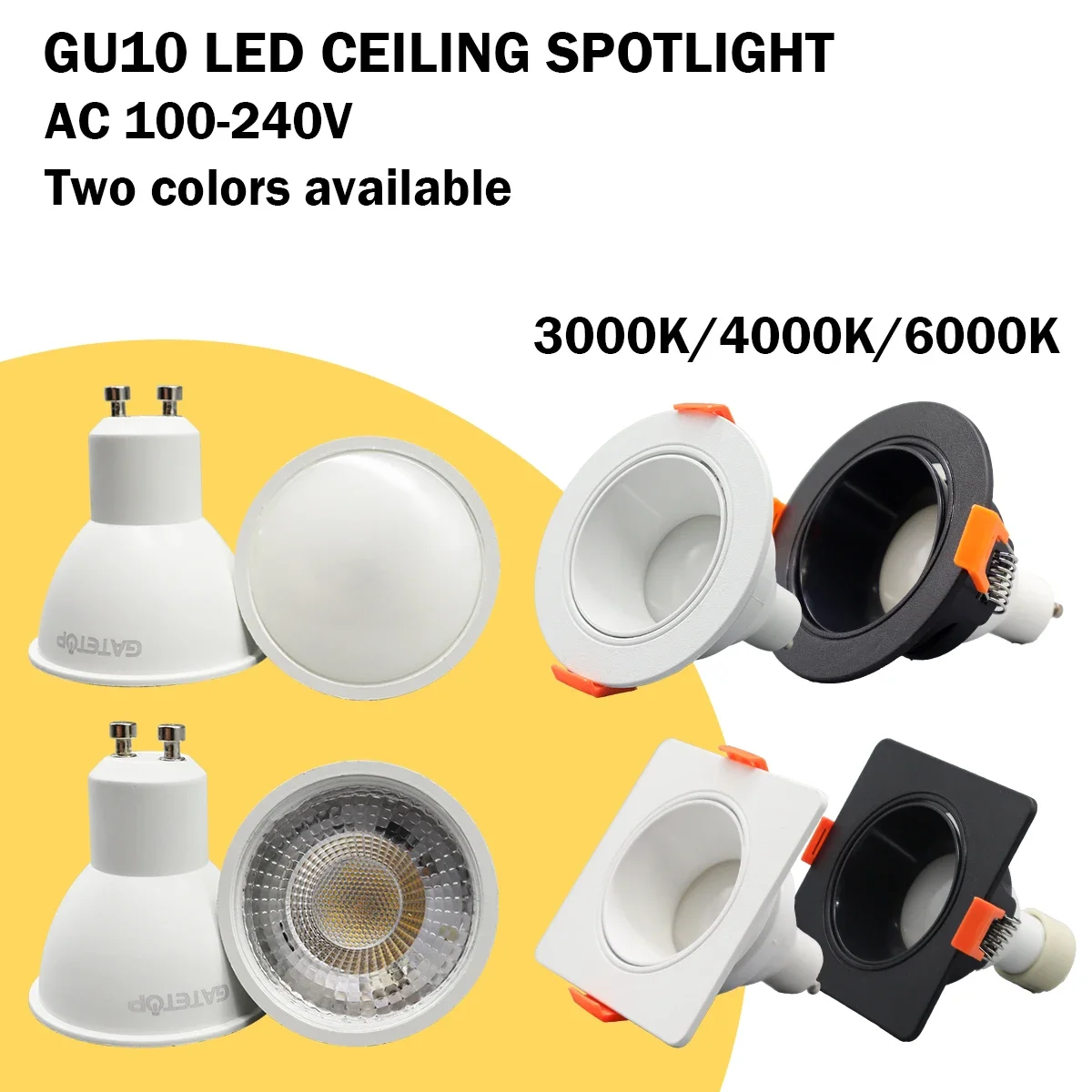 5/10/20pcs Ceiling Spotlights 8W GU10 AC220V 120V Energy saving Downlight LED Angle adjustable rotating indoor lighting