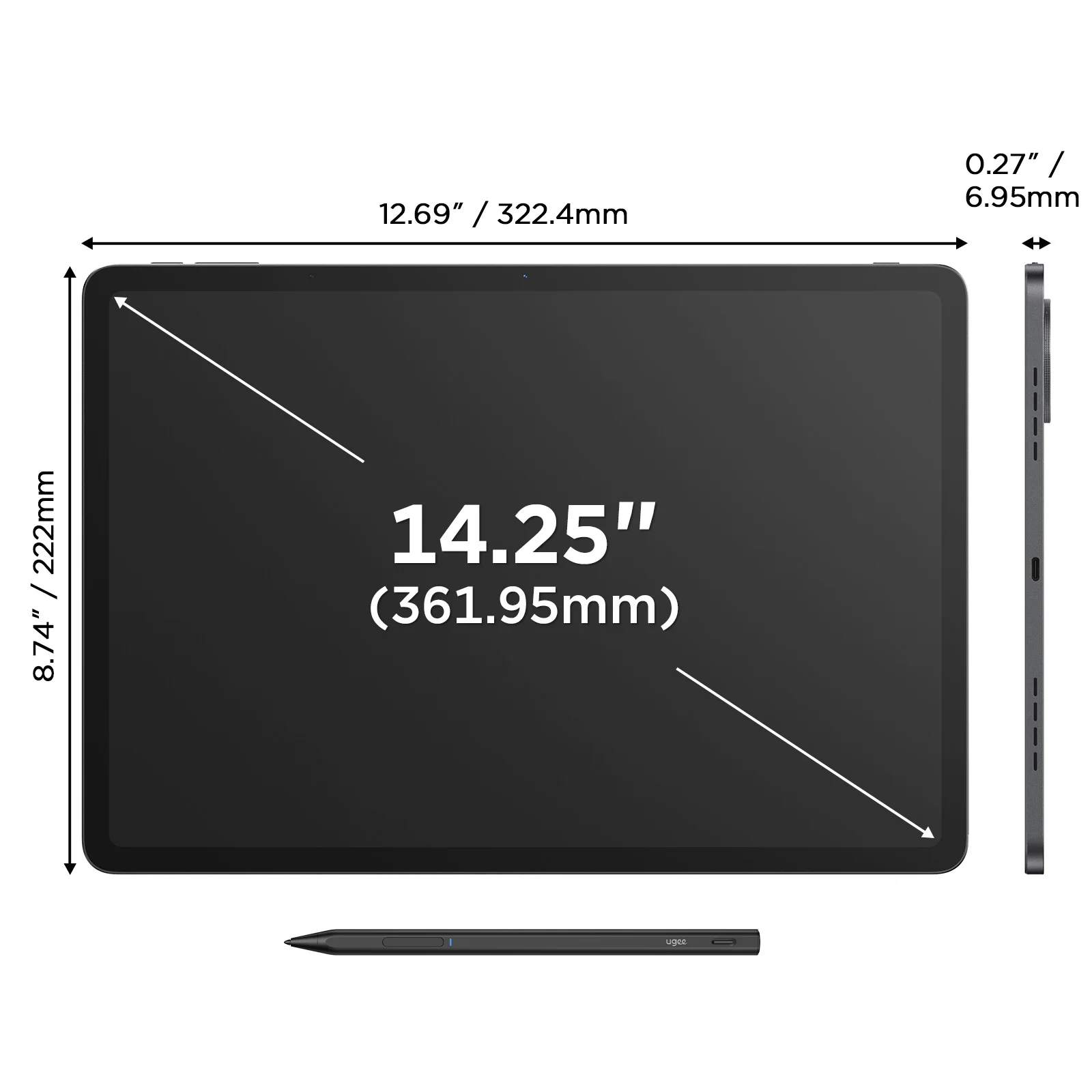 UGEE UT3 Fun Drawing Pad 14,25 polegadas 2.4K Ultra HD Android 14