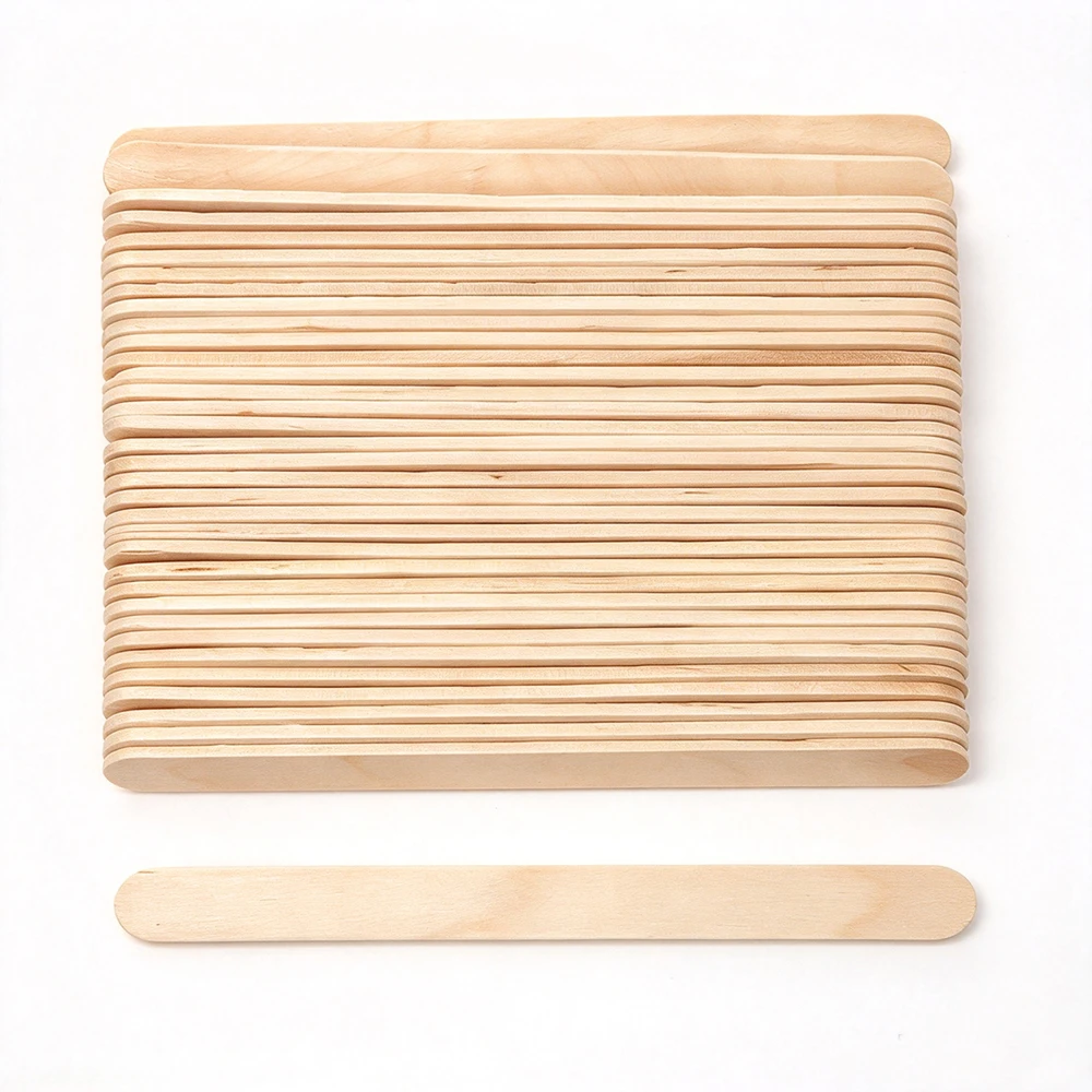 200Pcs Nail Art Orange Stick Wooden Tongue Depressor Disposable Wax Spatula Hair Removal Stick DIY Craft Wood Sticks Beauty Tool