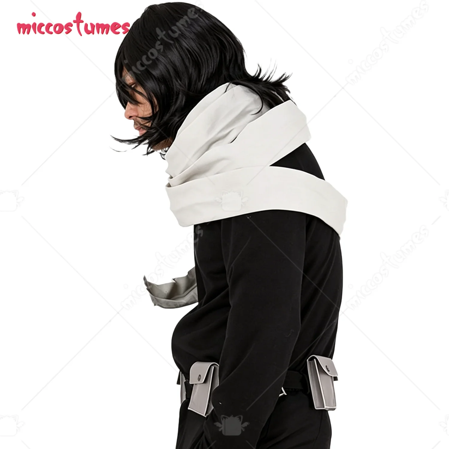 Miccostumes Unisex grey Cosplay Scarf with Wire Inside for Shape