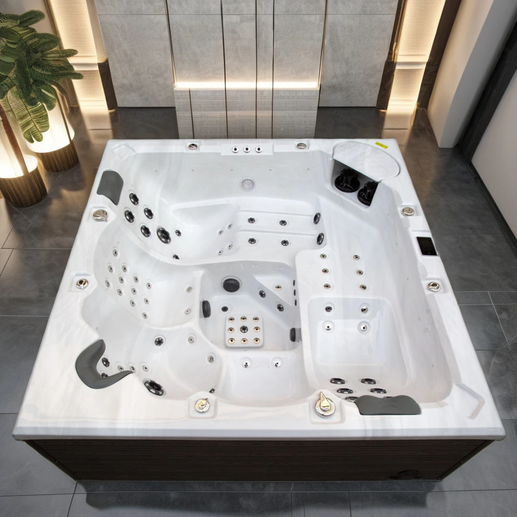 Square Patterned Spa Hot Tub Outdoor Whirlpool Swimming Pool PVC Massage System Outdoor Indoor Relaxation Use Family Spa Durable