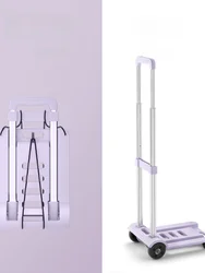 Portable op Cart with Handle Vegetable Bung Hand-Pulled Cart Foldable Single-Wheel Household Storage Utili Cart